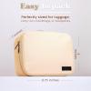 imageCLEAN SKIN CLUB Clean Towels XL Dedicated Travel Cosmetic Makeup Bag Portable Large Capacity Beauty Toiletry Water Resistant Organizer Case with Dividers Zipped CompartmentsSand