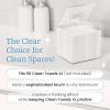 imageCLEAN SKIN CLUB Clear Acrylic Box for Clean Towels XL NOT Included Container For 50 Disposable Clean Towels XL Face Towelettes Bathroom Counter Storage Stone Bin for Cleansing Facial Dry Wipes