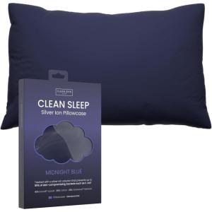 imageClean Sleep Silver Ion Pillowcase Hypoallergenic Pillowcase for BlemishProne ampamp Sensitive Skin Silver Ion Infused PlantBased Fabric Standard Size 1 Pillow Cover Blue